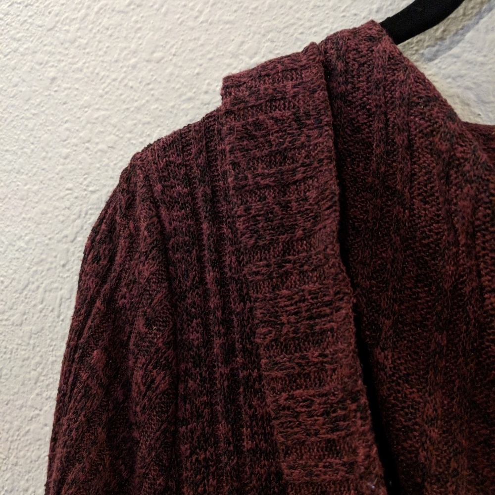 Lightweight maroon and black cardigan